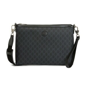 Gucci Black GG Supreme canvas Interlocking G messenger bag